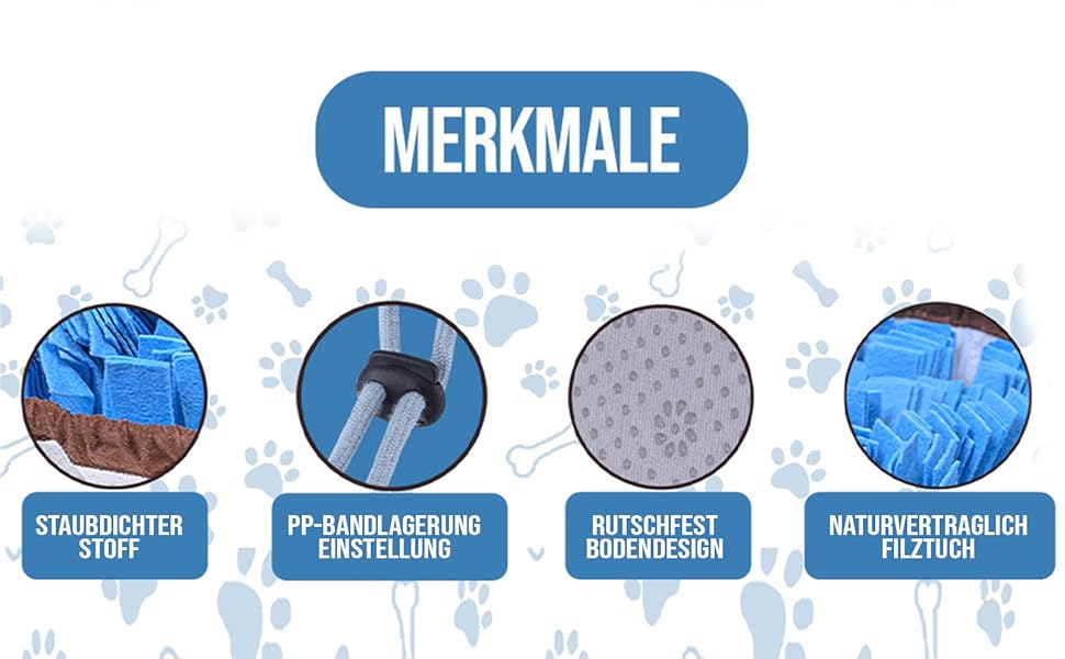 PET ARENA килимок для нюхання собак - інтелектуальна іграшка для собак, велика, блакитна, миється, регулюється розмір