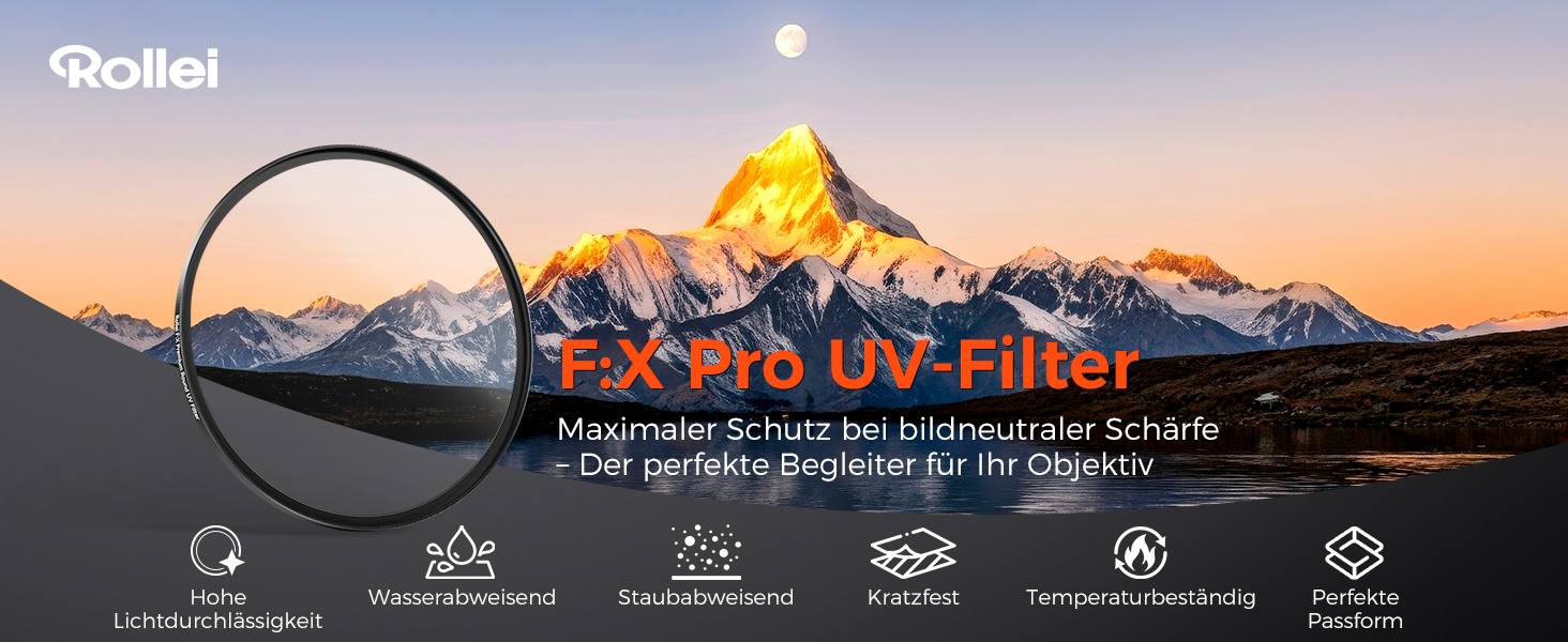 Фільтр Rollei F:X Pro Круглий (77 мм, UV) - фільтр для об'єктивів з високою точністю кольору та відсутністю відблисків