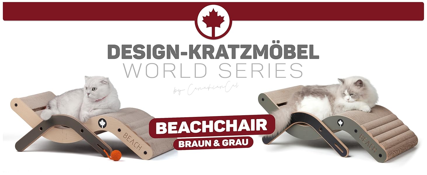 Крісло-лежанка для котів Beach Chair від CanadianCat Company: крізь-доріжка, лежанка, гамак | 70 x 35 x 25 см