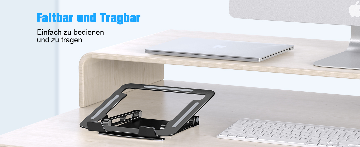 Підставка для ноутбука Glangeh з алюмінію, ергономічна, регульована висота, для MacBook, Dell, HP, 10-16