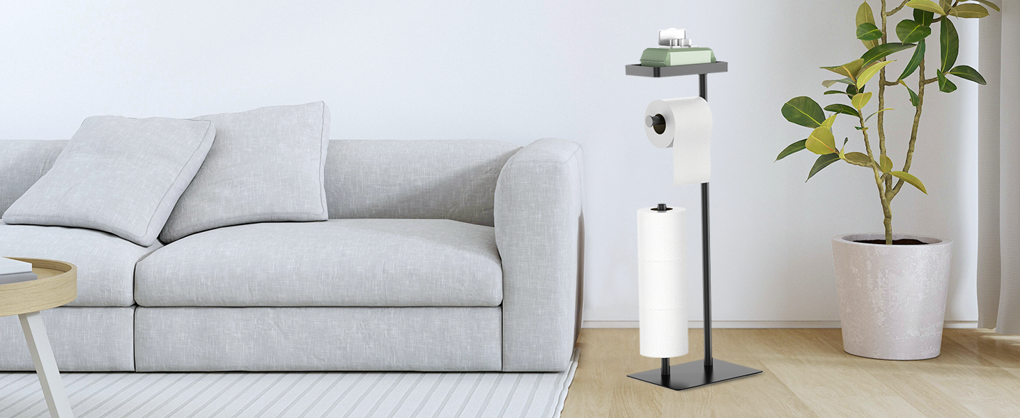 Підставка для туалетного паперу настільна з боксом для вологих серветок, з нержавіючої сталі, чорна матова