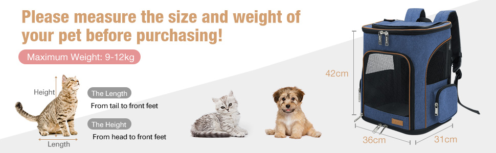 Розширюваний рюкзак для кота та собаки Lekesky, блакитний (L/XL, 36x31x42 см)