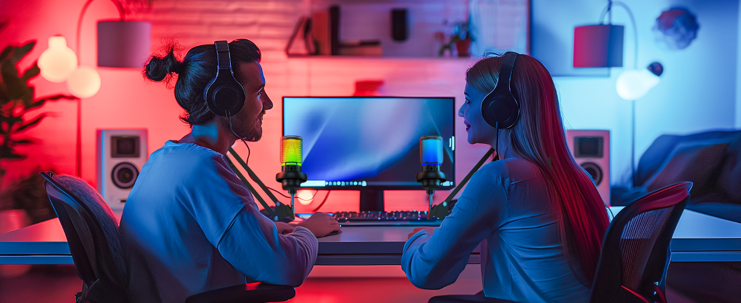 USB мікрофон для геймінгу та стримінгу: конденсаторний мікрофон з виносним кріпленням, кабель 1.5м, сумісний з PC, PS4/PS5, iOS/Windows/Android