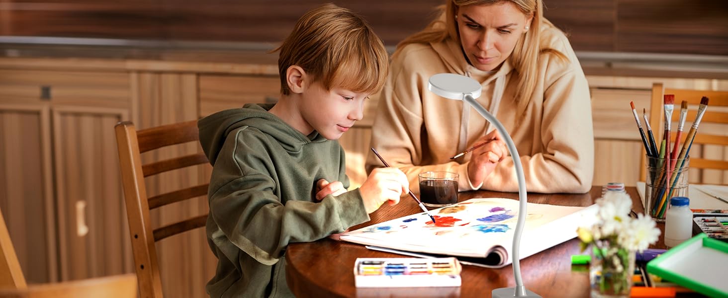 LED лампа для читання ZAPLIT з кріпленням на ліжко – 3 режими, 10 яскравостей, USB-C, гнучкий шийка 40 см, для спальні, робочого столу та кемпінгу, білий, діаметр 3,5 дюйма