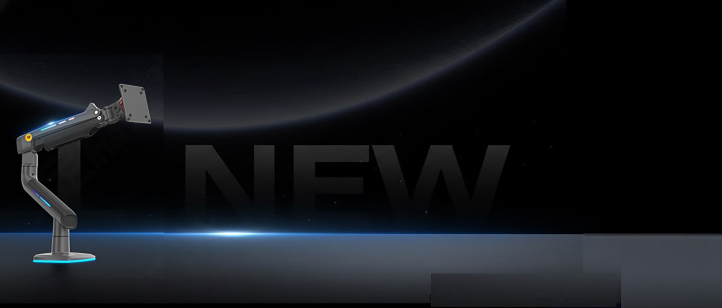 Ергономічний посилений кронштейн для монітора NB для ультрашироких вигнутих та плоских екранів до 60 дюймів, навантаження до 20 кг, VESA 75/100 мм (червоний)