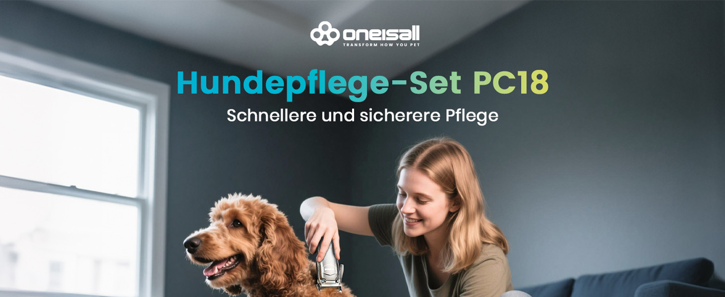 Професійна тиха машинка для стрижки собак Oneisall з довгим хутром та густою шерстю, знімні леза з нержавільної сталі, для собак, котів, коней, час роботи 4 години