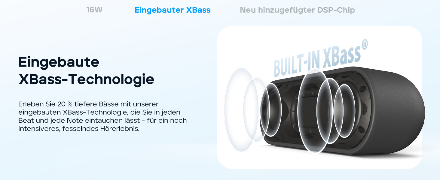 Tribit XSound Go Bluetooth колонка 16W, чорна: Водонепроникна (IPX7), 24 год, TWS, портативна для подорожей, пляжу, кемпінгу