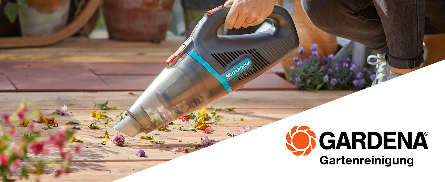 Акумуляторний ручний пилосос Gardena EasyClean Li для вологого та сухого прибирання, вбудований Li-Ion акумулятор, висока потужність всмоктування