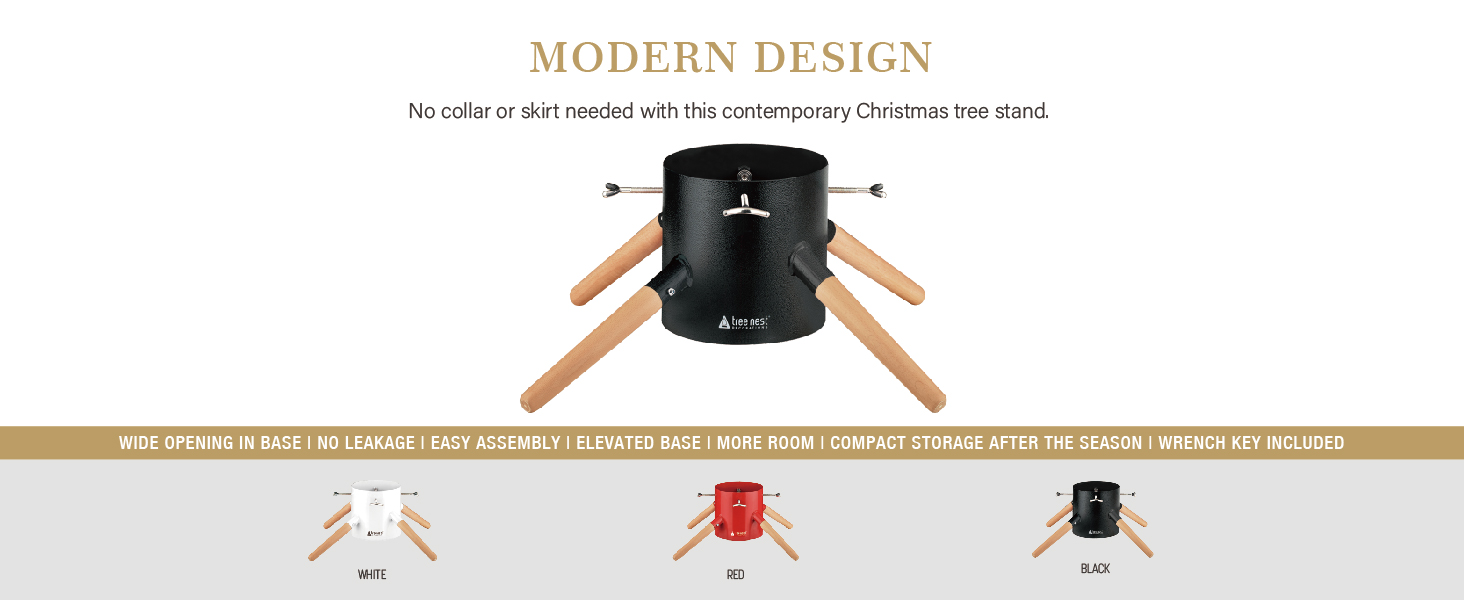 Підставка для ялинки Tree Nest - міцна та надійна, для ялин з діаметром стовбура до 15 см та висотою до 3,5 м. Білий колір, з резервуаром для води.