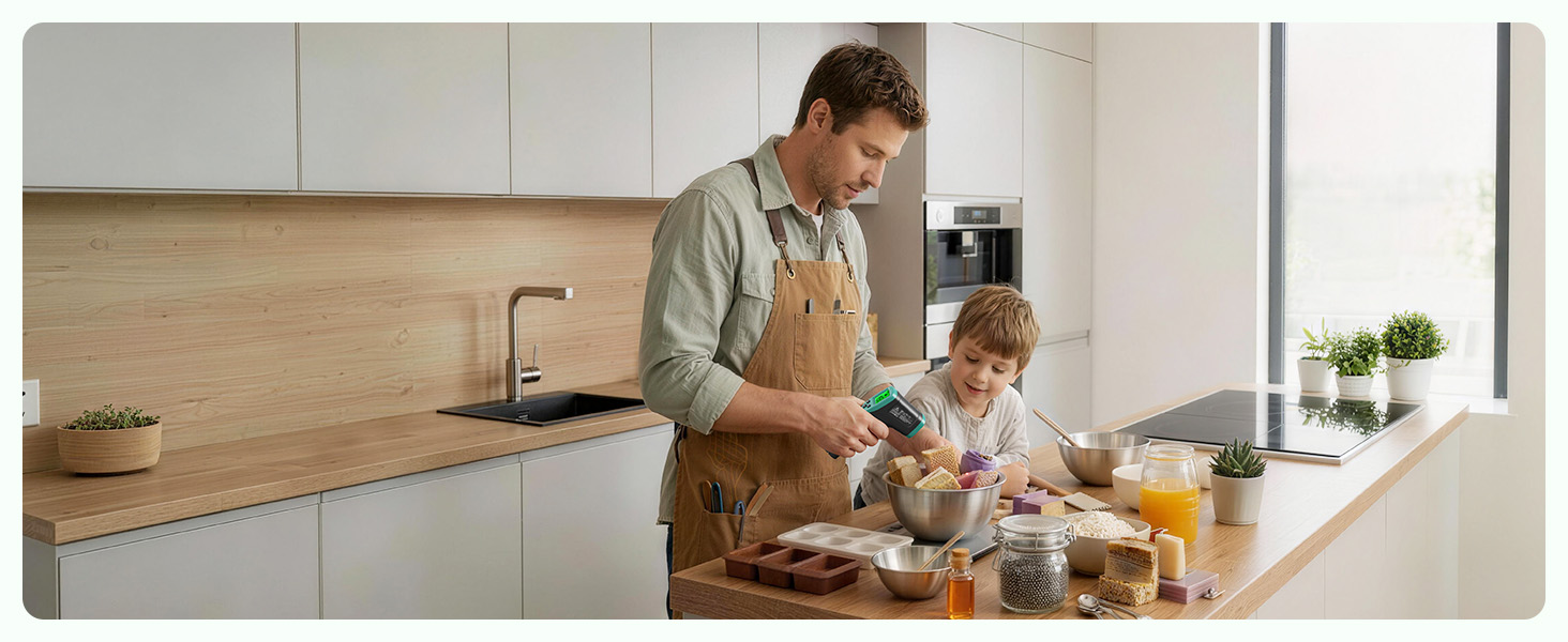 Інфрачервоний термометр ERICKHILL -50℃~800℃: безконтактний лазерний термометр з LCD-дисплеєм, регульований коефіцієнт випромінювання. Підходить для приготування їжі, грилю, заморожування, промисловості