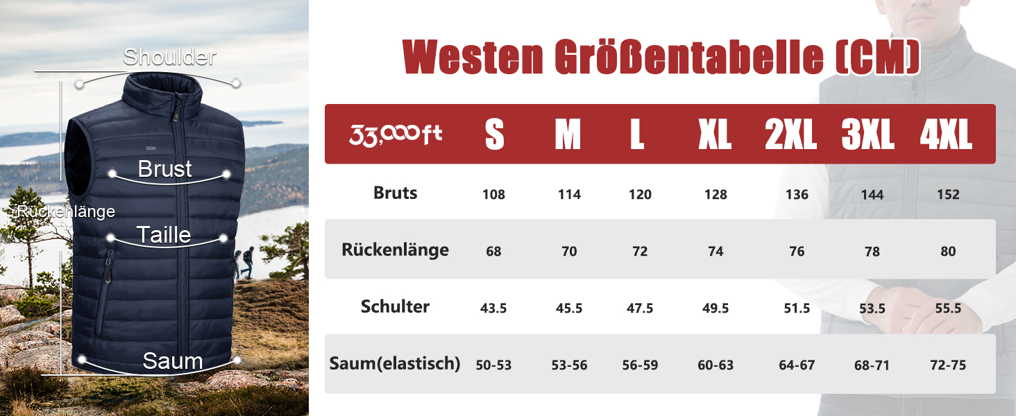 Стьобана жилетка для чоловіків 33000ft Outdoor з утеплювачем, гібридна спортивна жилетка з 5 кишенями, для походів та їзди на коні (Сірий, 4XL)