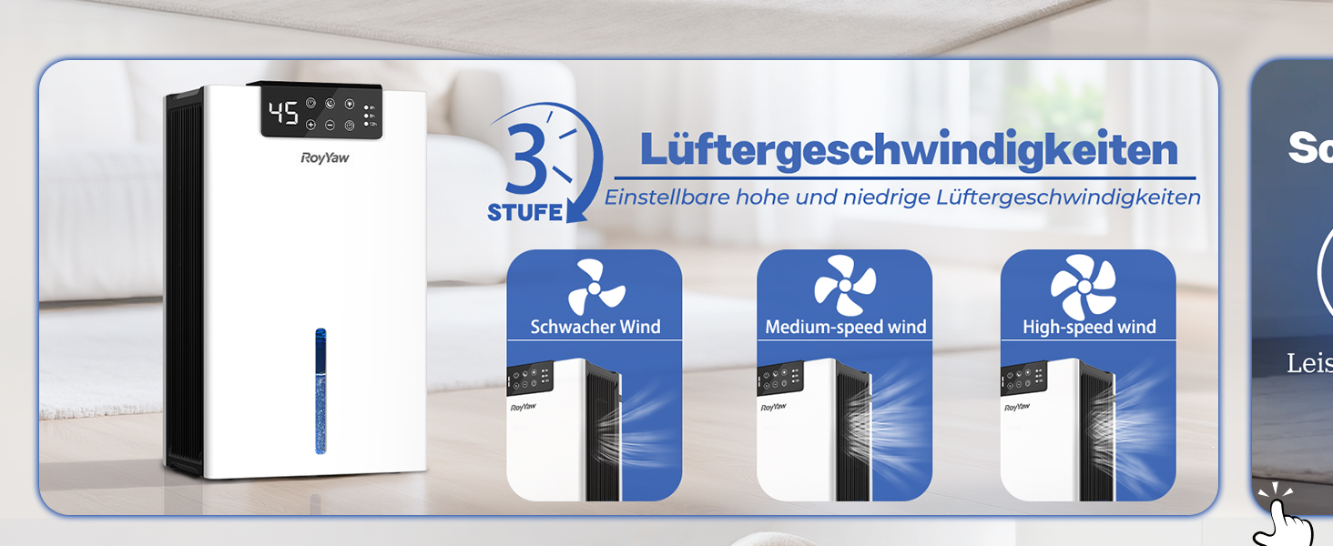 Електричний осушувач повітря 2700 мл з фільтром, LED дисплеєм та автовимкненням, білий