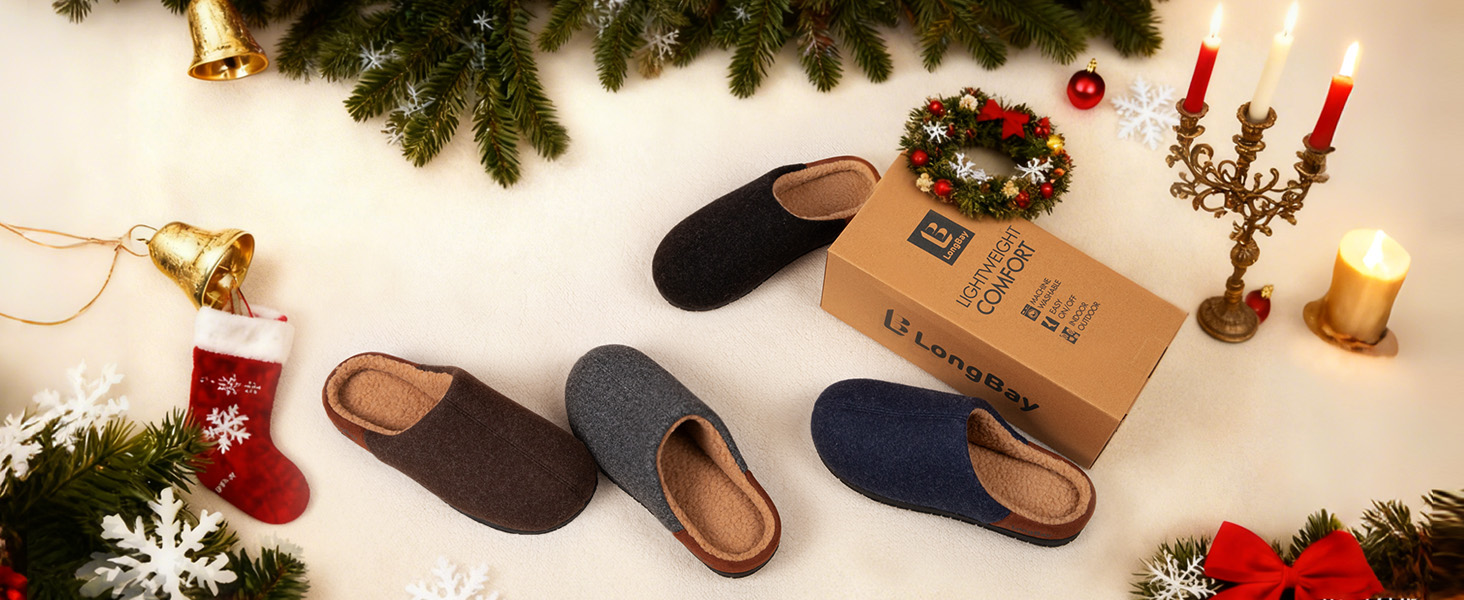 Чоловічі тапочки LongBay з ефектом вовни, теплі, з піною Memory Foam та м'яким Sherpa-підкладкою, для дому та вулиці, 45 EU, чорні