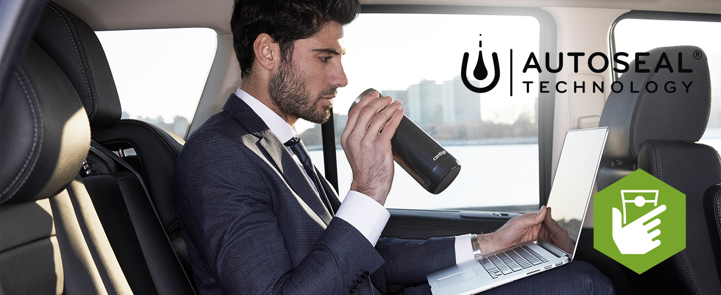 Термокружка Contigo Luxe Autoseal з нержавіючої сталі, 360 мл, виготовлена з BPA-free матеріалів, з невеликим отвором, не протікає, для кави з собою, можна мити в посудомийній машині
