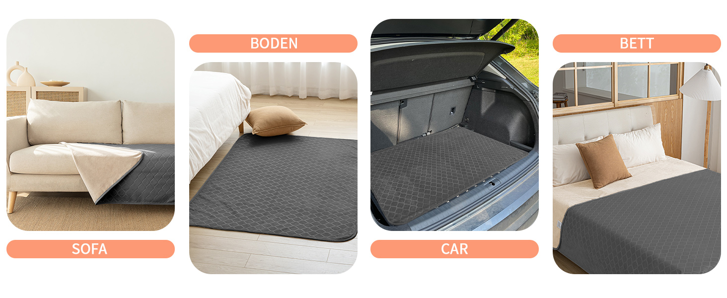 Водонепроникний килимок для собак, 127x152 см. Підходить для великих собак, миючий, для активного відпочинку. Також підходить для котів та як чохол на диван. Колір: сірий+бежевий (темно-сірий+бежевий, 60x80 см)