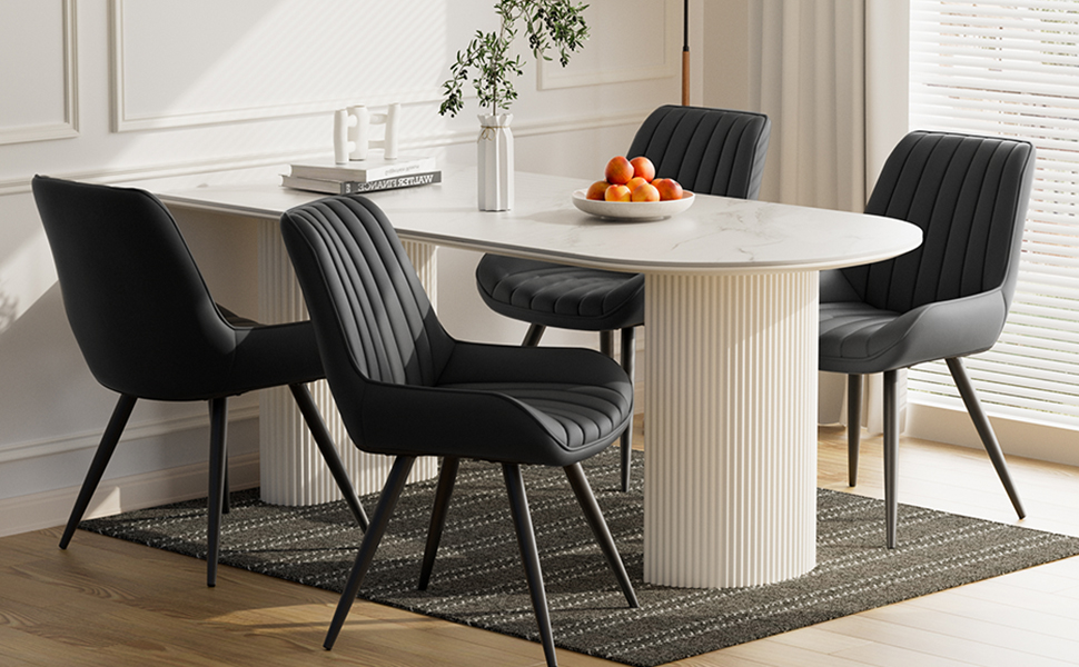 Modern Upholstered Dining Chairs - 4 Pack