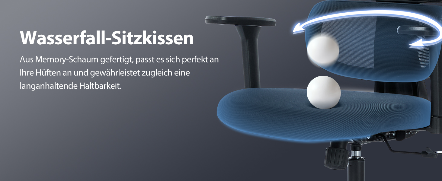 Коламі - Ергономічне крісло для офісу та дому, чорне, з регульованою підголівником та підлокітниками