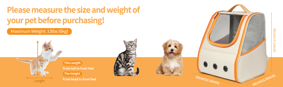 Рюкзак для кота та собаки до 5,9 кг, переноска для тварин з сітчастим вікном, дихаючий рюкзак для подорожей з домашніми тваринами (чорний)