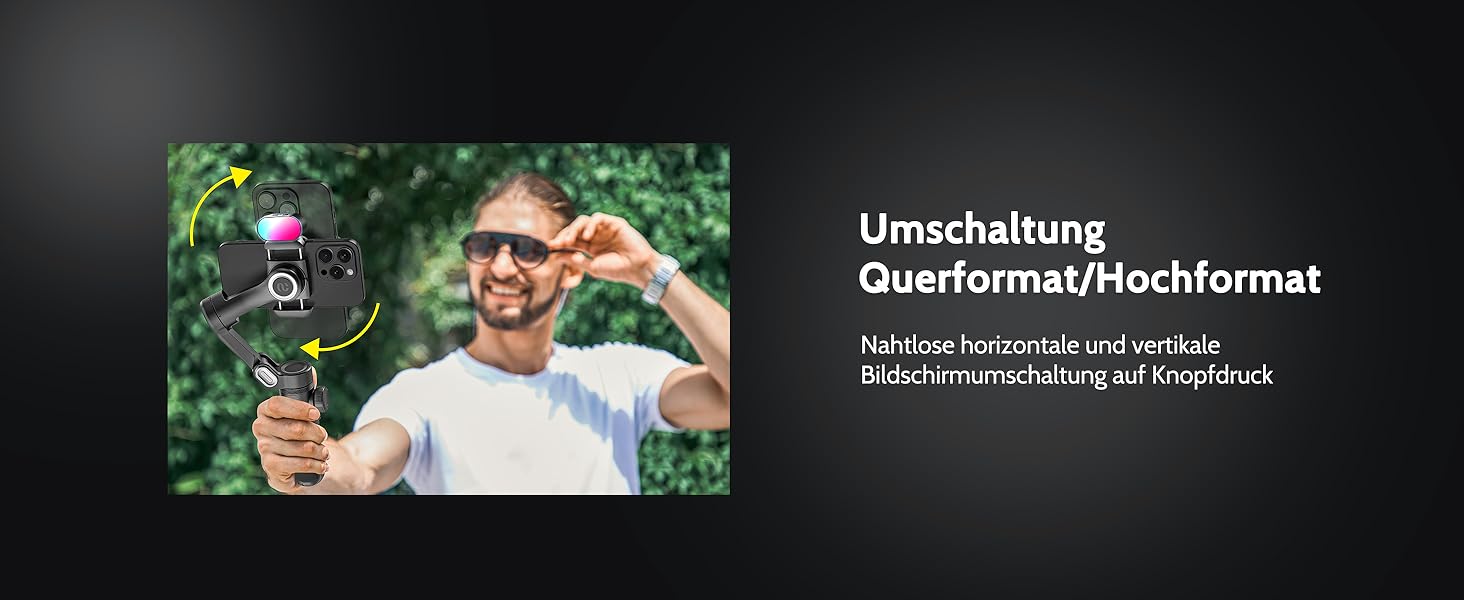 Стабілізатор для смартфона AOCHUAN Smart X Pro Kit: 3-осьовий гiмбал з RGB-фiллером, трекер обличчя, для iPhone/Android, чорний