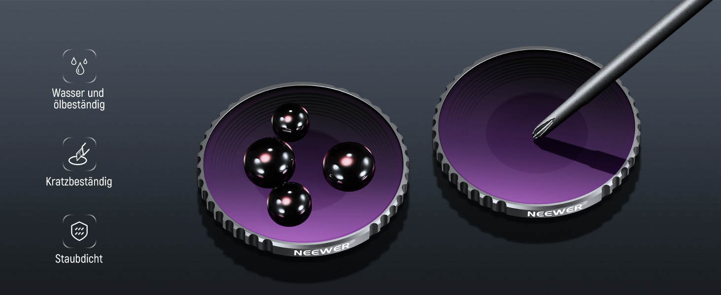 Набір фільтрів NEEWER CPL & ND для DJI Osmo Action 4/Action 5 Pro (4 шт.): поляризаційний фільтр CPL + ND8 + ND16 + ND32, аксесуари для екшн-камери, багатошарове покриття, FL-A12 (ND8/ND16/ND32/ND64)