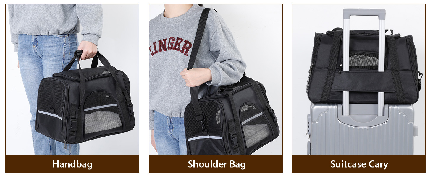 Транспортна переноска для котів та собак Romon Transportbox, 44x28x25 см, чорна