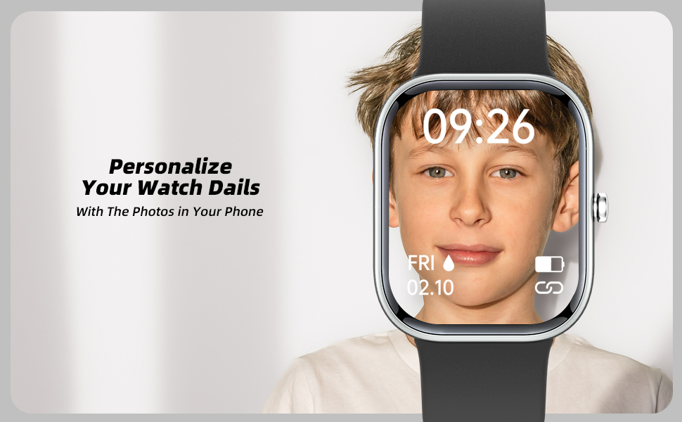 Дитячий розумний годинник Kinder Smartwatch для хлопчиків та дівчаток. Водонепроникний фітнес-трекер IP68, моніторинг серцевого ритму та сну, 19 спортивних режимів, крокомір, будильник. Подарунок для дітей від 5 років. Чорний колір.