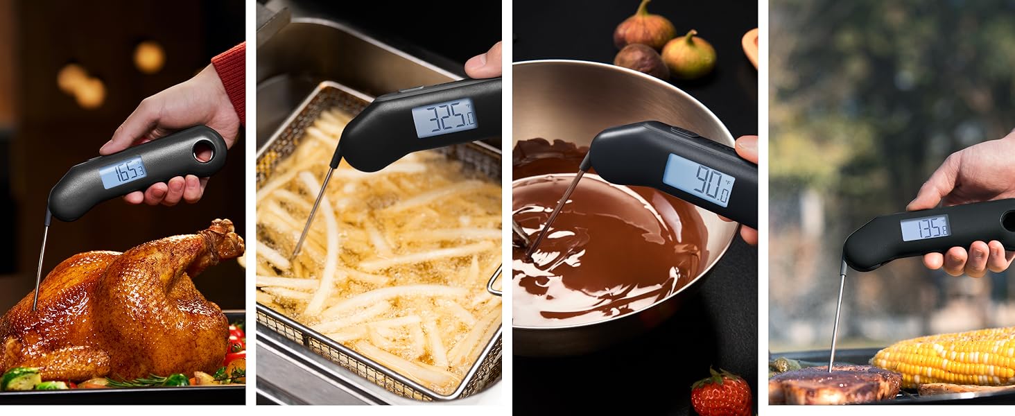 Цифровий термометр для м'яса ThermoMaven F1 Turbo – миттєвий показник, точність ±0,3°C, водонепроникний (IP67), з відкривачкою, для приготування на грилі та барбекю
