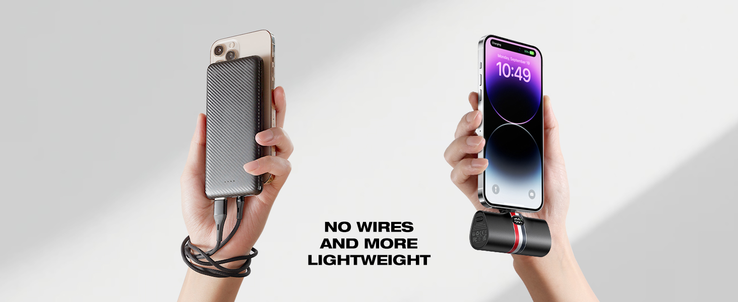 Power Bank VIYISI 5000mAh 20W PD з бездротовою зарядкою та LED-дисплеєм, для iPhone 14/12/11/X/8 та інших, білий/чорний