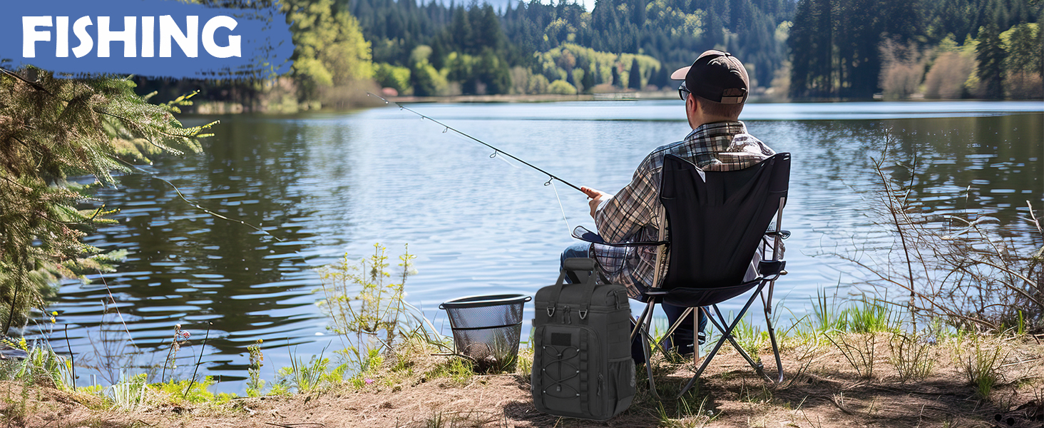 Терморюкзак для пікніка на 42 банки: чорний, тактичний, ізольований, для відпочинку на природі