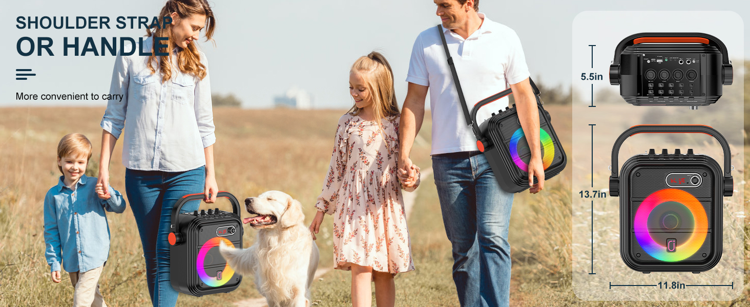 Караоке машина JYX з 2 бездротовими мікрофонами, портативна Bluetooth колонка з RGB-підсвічуванням, підтримка TF/USB, AUX, FM, запис, TWS, караоке система для вечірок, PA-система для дорослих/дітей