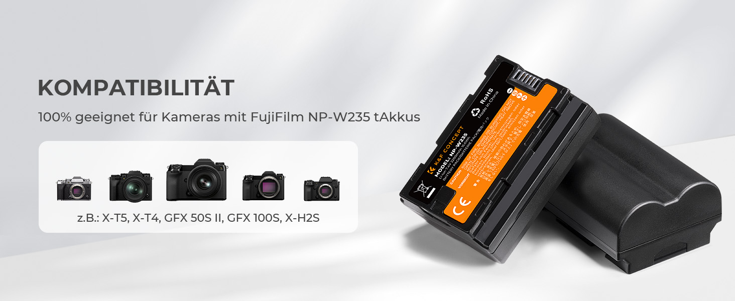 Зарядний пристрій K&F CONCEPT NP-W235 з двома слотами для Fujifilm (2 x 2200mAh)