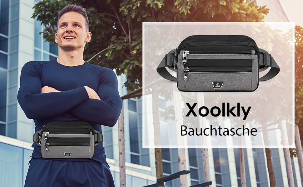 Чоловіча/жіноча поясна сумка на пояс з 7 кишенями на блискавці для спорту, фітнесу, бігу, велоспорту, подорожей та кемпінгу, блакитна