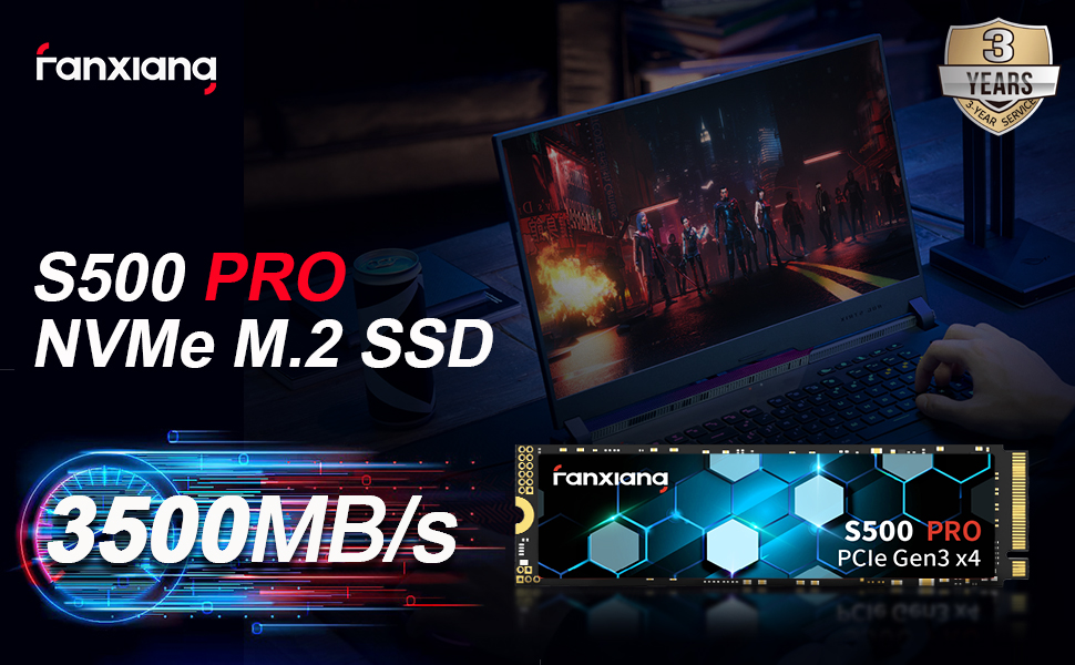SSD накопичувач Fanxiang M.2 1TB PCIe 3.0 NVMe (S500 Pro) - 3500 МБ/с читання, 3000 МБ/с запис