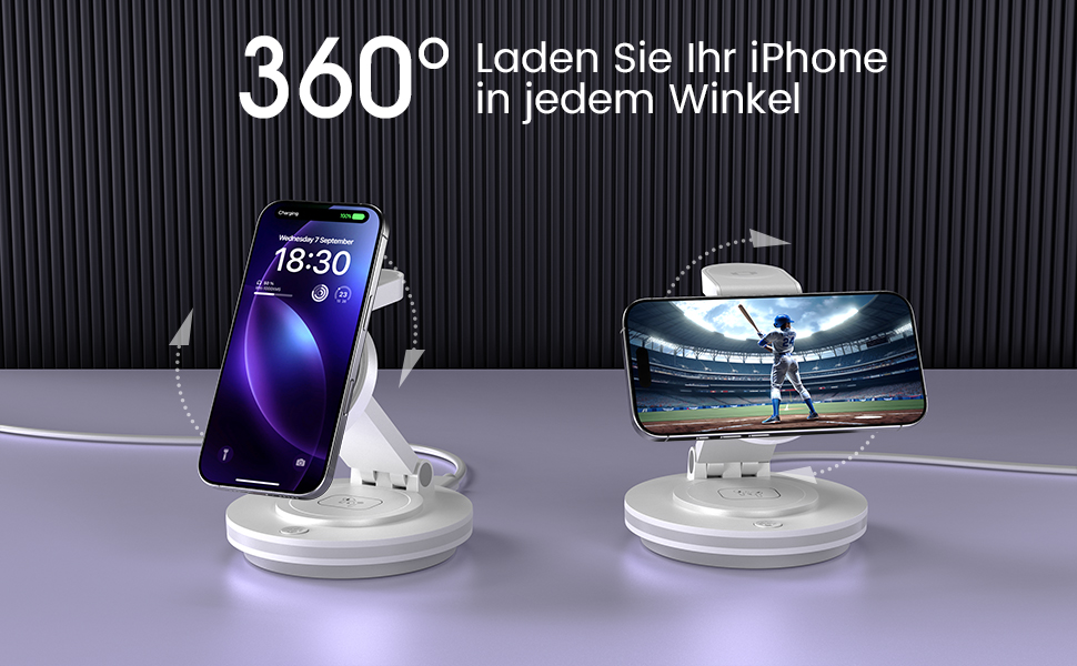 Зарядний пристрій MagSafe 3-в-1, складаний, для Apple Watch, iPhone та AirPods (білий)