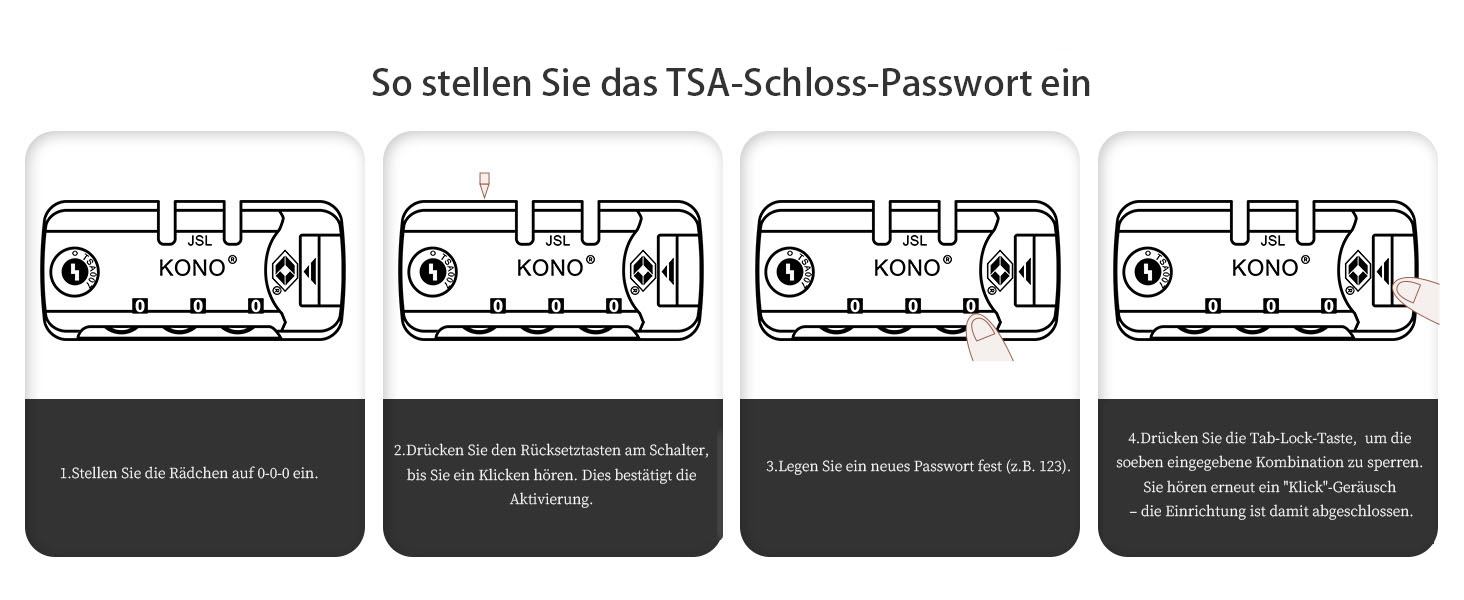 Чемодан-валіза KONO з ABS+PC: міцний, з TSA-замком та 4 колесами (52 см, чорний)