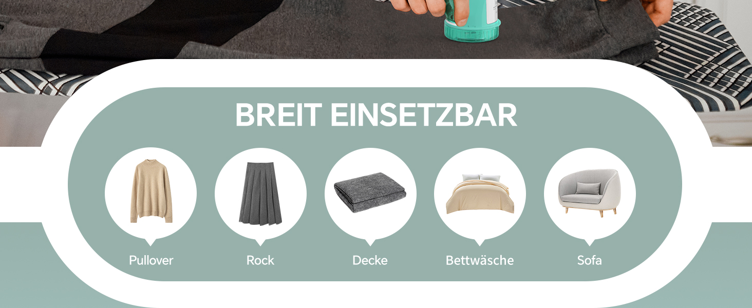 Електричний видальник пуху BEAUTURAL з 3 рівнями висоти та 2 швидкостями для різних тканин (Tiffany, від батарейки)