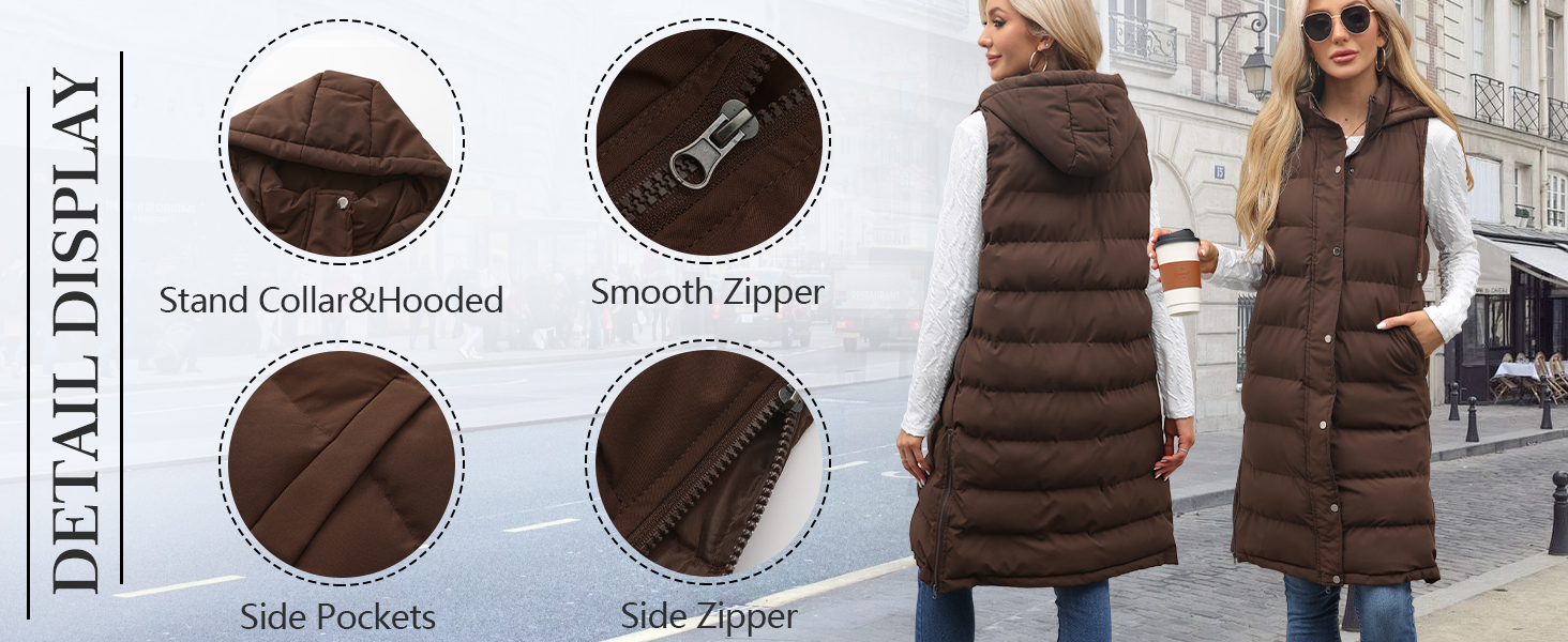 Жіноча зимова жилетка Maeau: тепла, тримає тепло, з капюшоном та кишенями, розміри S-3XL, рожевий колір