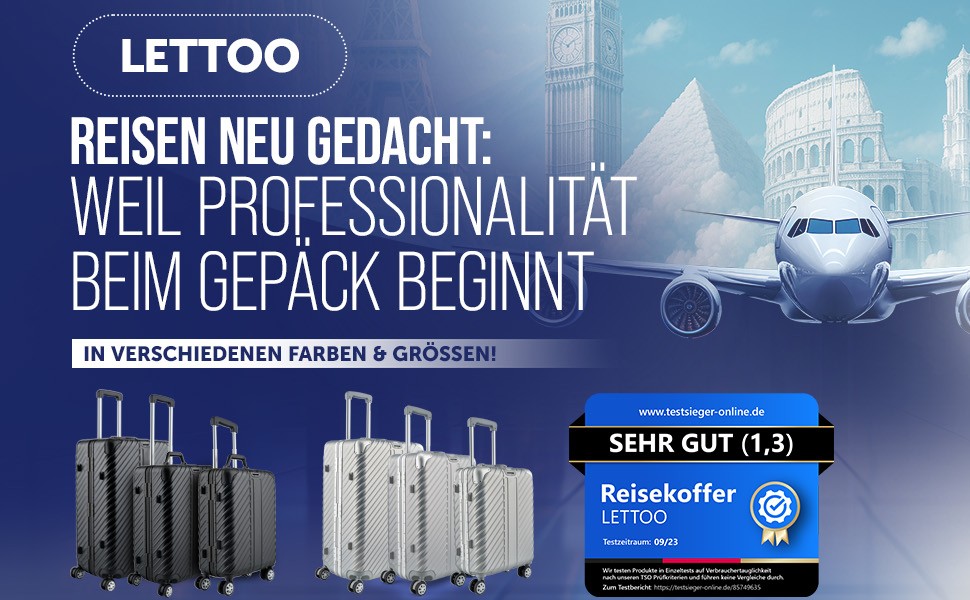 Валіза ручної поклажі 20 дюймів (срібна) з алюмінієвим каркасом, водонепроникна, з кишенями для ноутбука та захистом кутів | Валіза на колесах, екстра стабільна