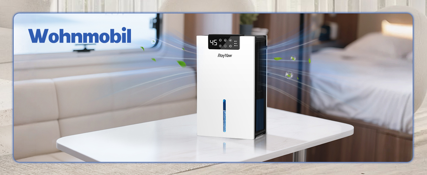 Електричний осушувач повітря 2700 мл з фільтром, LED дисплеєм та автовимкненням, білий