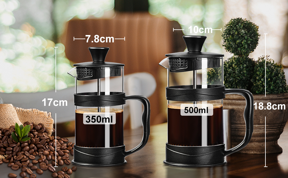 Френч-прес ParaCity для кави, 500 мл: нержавіюча сталь, термостійке скло, холодний спосіб заварювання, ідеальний для дому та подорожей