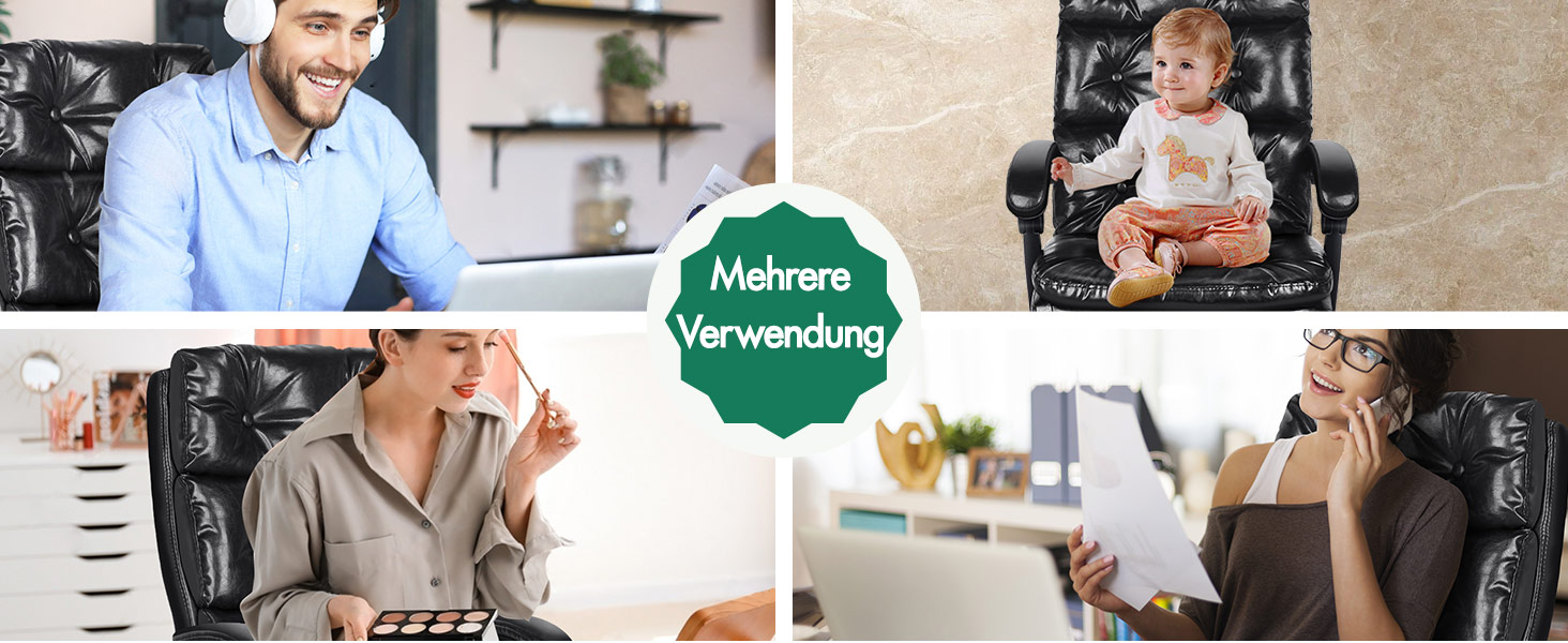 Офісне крісло ALFORDSON з регулюванням нахилу 150°, обертання 360° та підставкою для ніг. PU-шкіра, глянцевий чорний колір Palmer. Підходить для роботи та геймінгу.