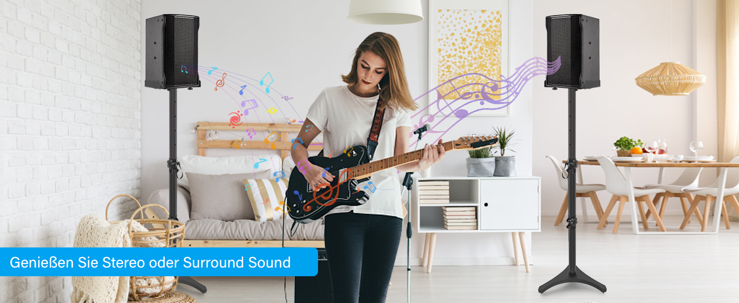 Підставка для колонок, 2 шт., регульована висота 86–127 см, з кабельною організацією, вантажопідйомність 3.6 кг, для малих колонок (PX3 3-P21)