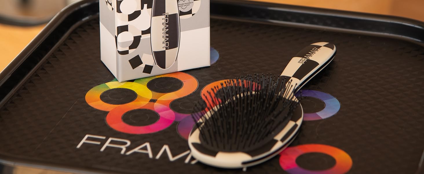 FRAMAR Щітка для волосся без заплутування - для довгих волосся, дамська, для мокрого волосся, розпушувач, антизаплутування, для кучерявого волосся (в клітинку)