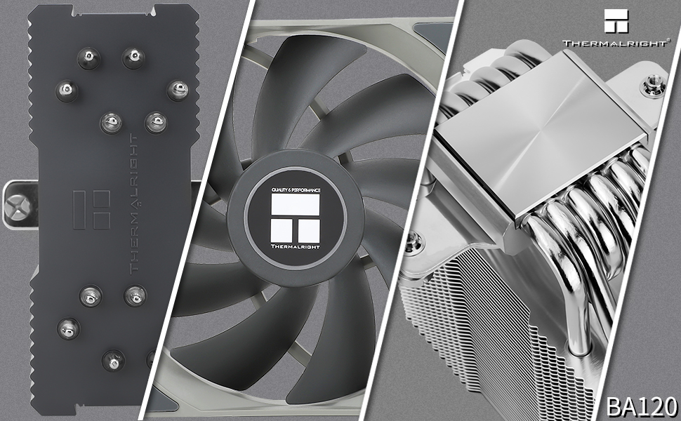Thermalright BA120: Повітряний кулер для CPU з 6 тепловими трубами, тихий вентилятор PWM, сумісний з AM4, AM5, Intel 1700, 1150, 1151, 1155, 1200, 1851