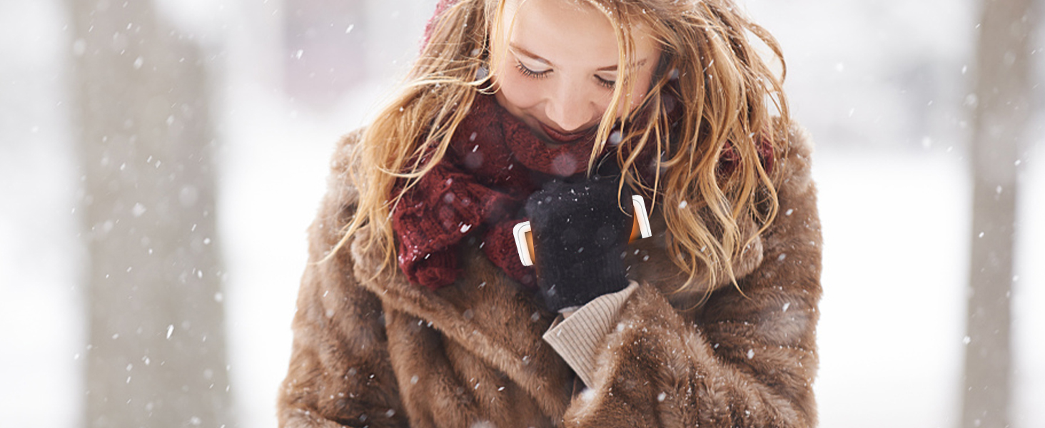 Електричні грілки для рук 2 шт. - багаторазові, USB, з 3 режимами нагріву, для дітей та жінок (чорний+білий)