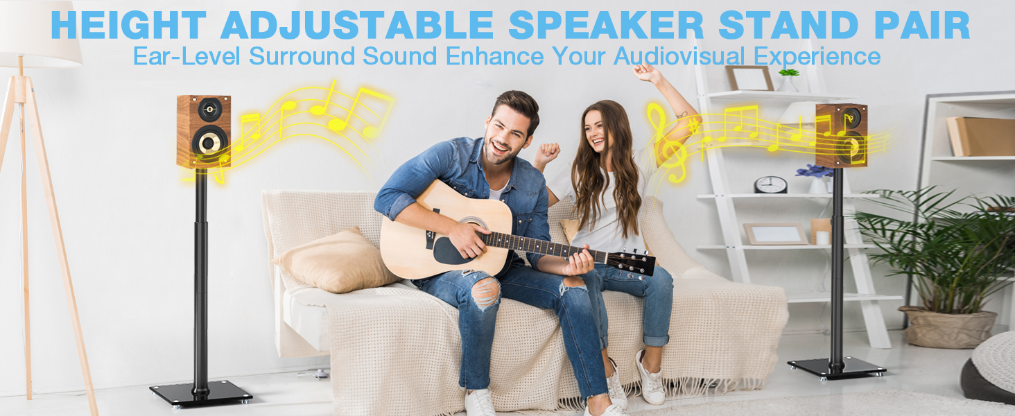 Підставка для акустики 5Rcom з кабелепроводом, регульована висота, для саундбарів та студійних моніторів, 5 кг вантажопідйомність