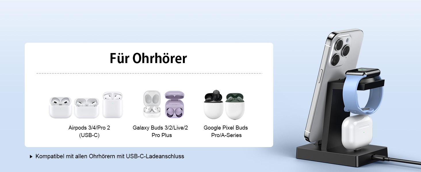 Швидкісна зарядна станція ADADPU 30W USB-C для кількох пристроїв, чорна