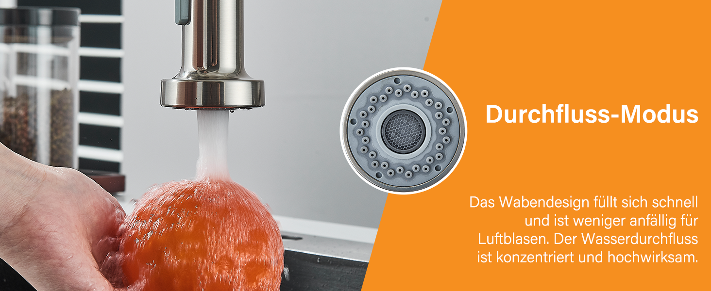 Кран кухонний Hbronzeshower з висувною лійкою, 360° обертання, нержавіюча сталь, щіткований нікель