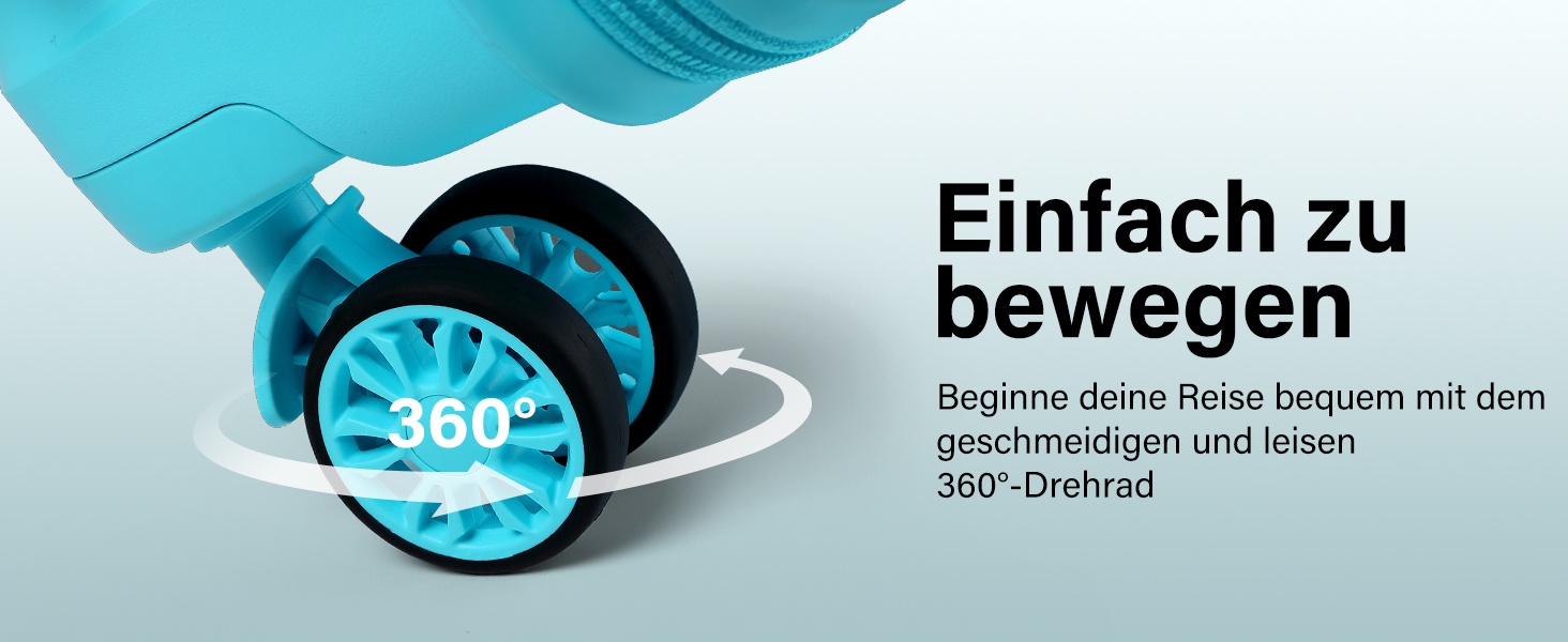 KONO Чемодан середнього розміру 65см з поліпропілену, з TSA замком, 65x46x26.5см (Крем-білий, світло-блакитний)