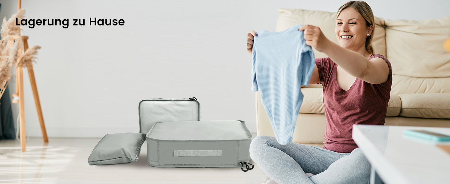 Органайзери для валізи Packing Cubes, 8 шт., сірі - дорожній набір для подорожей, водонепроникні, з косметичкою